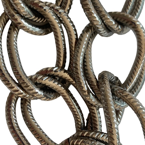 bracelet toggle thick chain silver WHITE HOUSE BLACK MARKET statement pristine - Picture 4 of 11